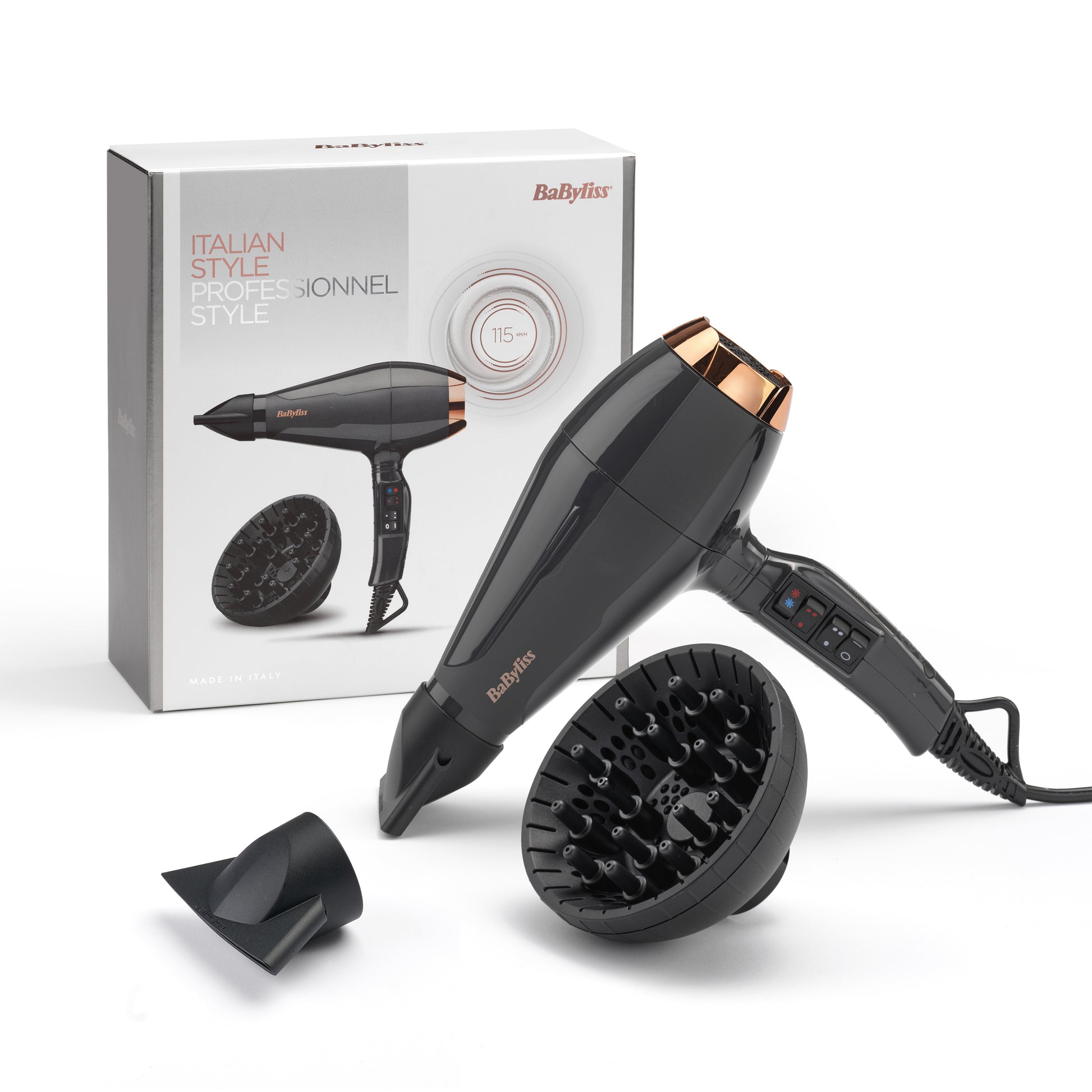 BaByliss Haartrockner 6719DE – 2200 W, AC-Motor, Ionenfunktion, Cool Shot – 2,8 m – Schwarz