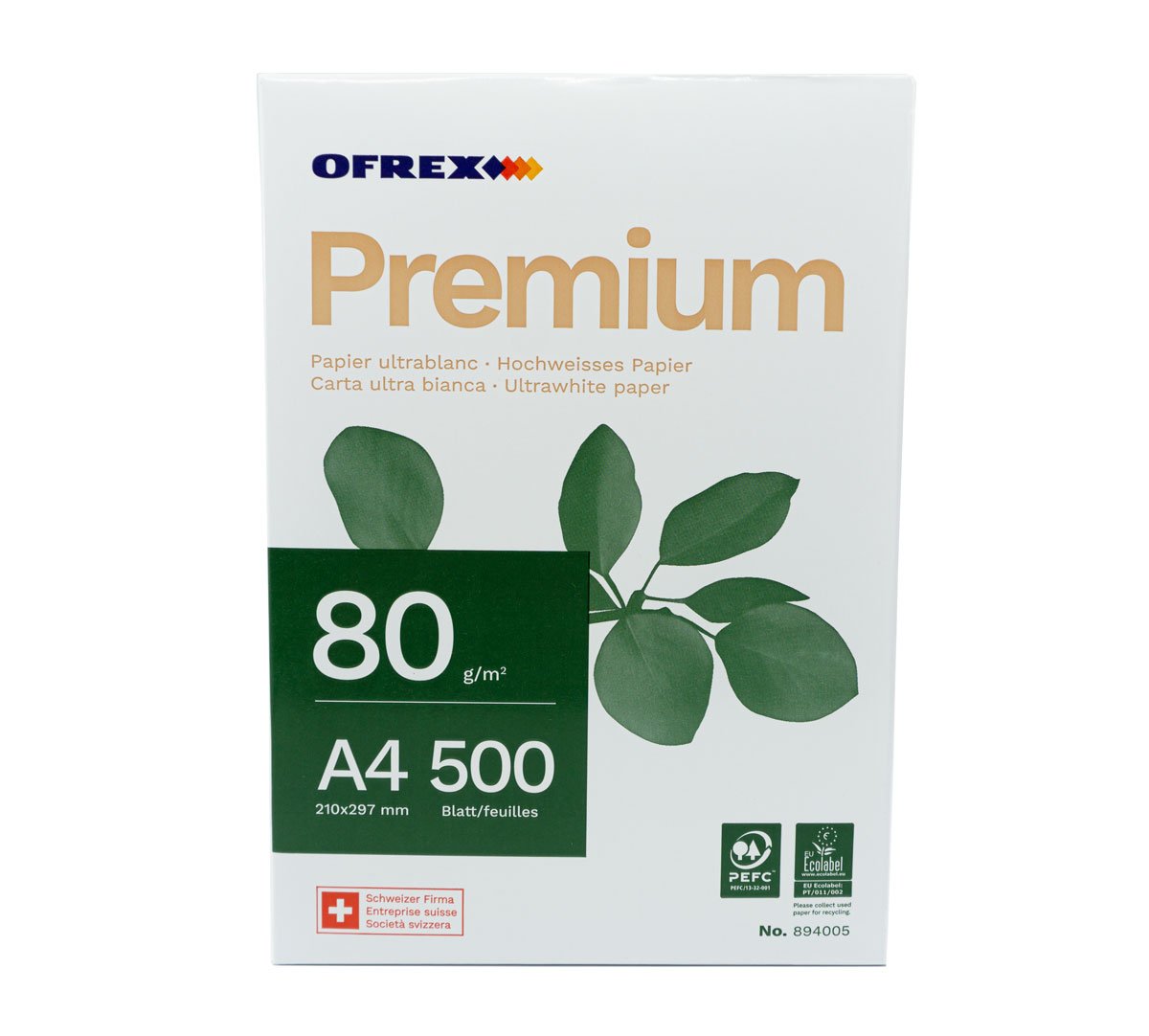 Ofrex Kopierpapier Hochweiss – A4, 80 g/m², 50'000 Blatt