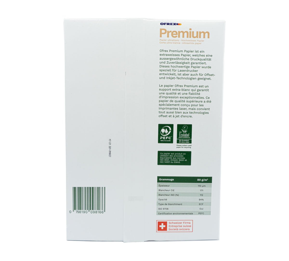 Ofrex Kopierpapier Hochweiss – A4, 80 g/m², 50'000 Blatt