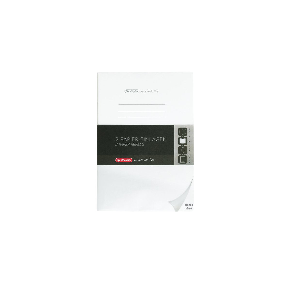 Herlitz my.book flex Ersatzzettel – A5 – blanko – 80 Blatt – 80 g/m², abgerundete Ecken, weiss