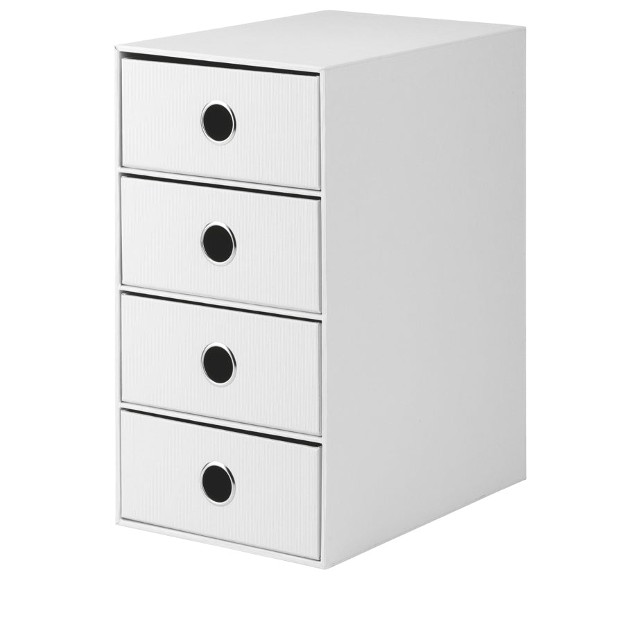 Rössler S.O.H.O. Schubladenelement – 4 Schubladen, Weiss, Karton, B 250 × H 320 × T 175 mm