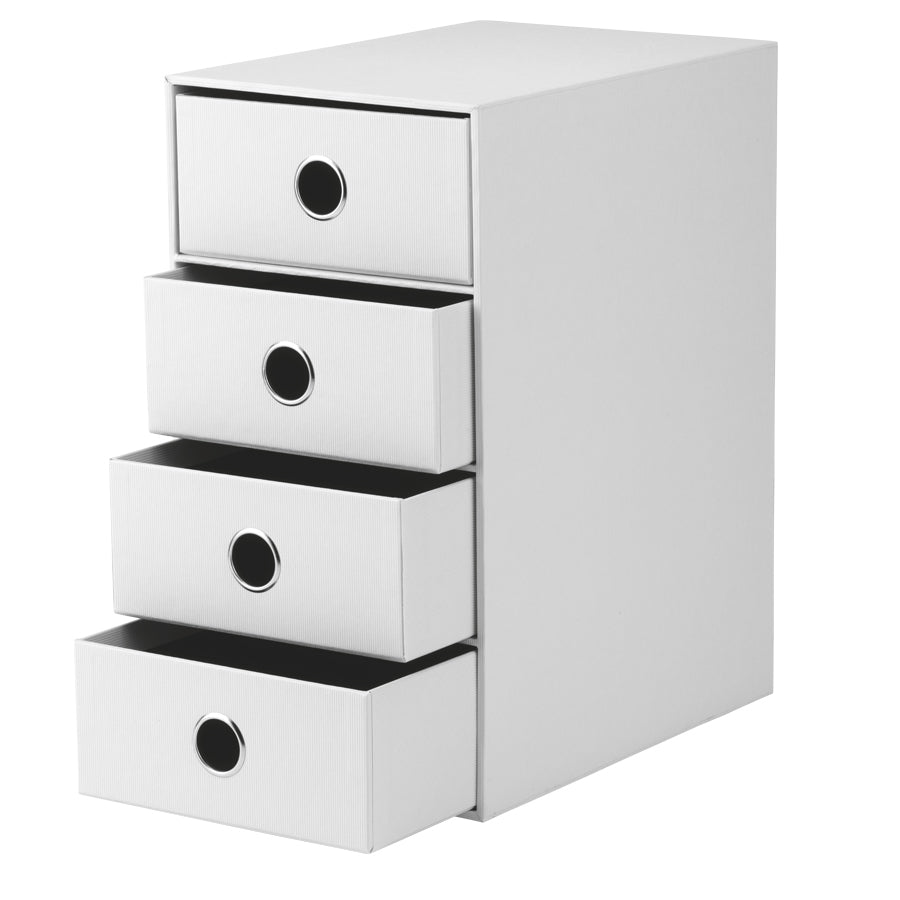 Rössler S.O.H.O. Schubladenelement – 4 Schubladen, Weiss, Karton, B 250 × H 320 × T 175 mm