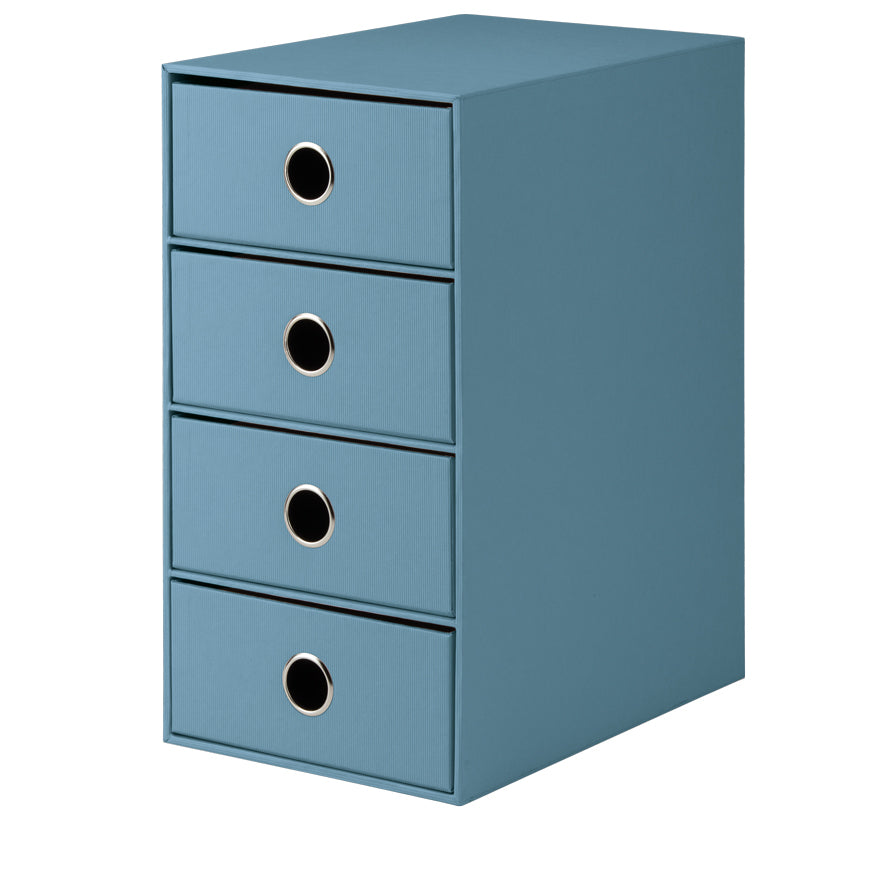 Rössler S.O.H.O. Schubladenelement – 4 Schubladen, Blau, Karton, B 250 × H 320 × T 175 mm