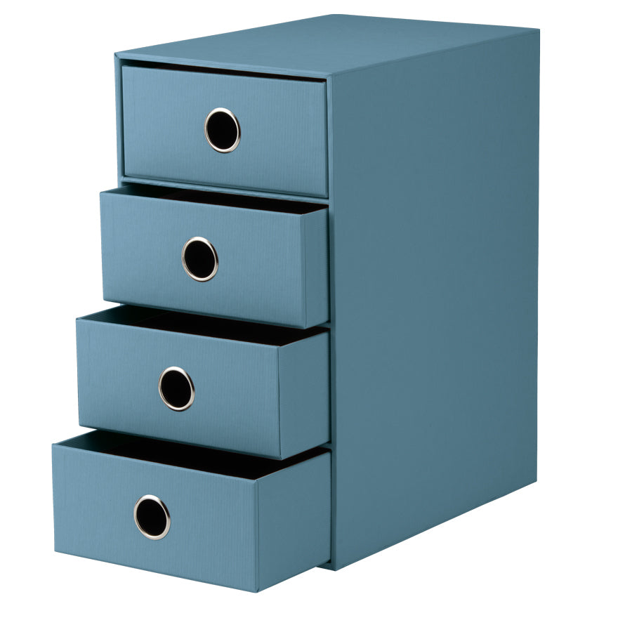 Rössler S.O.H.O. Schubladenelement – 4 Schubladen, Blau, Karton, B 250 × H 320 × T 175 mm