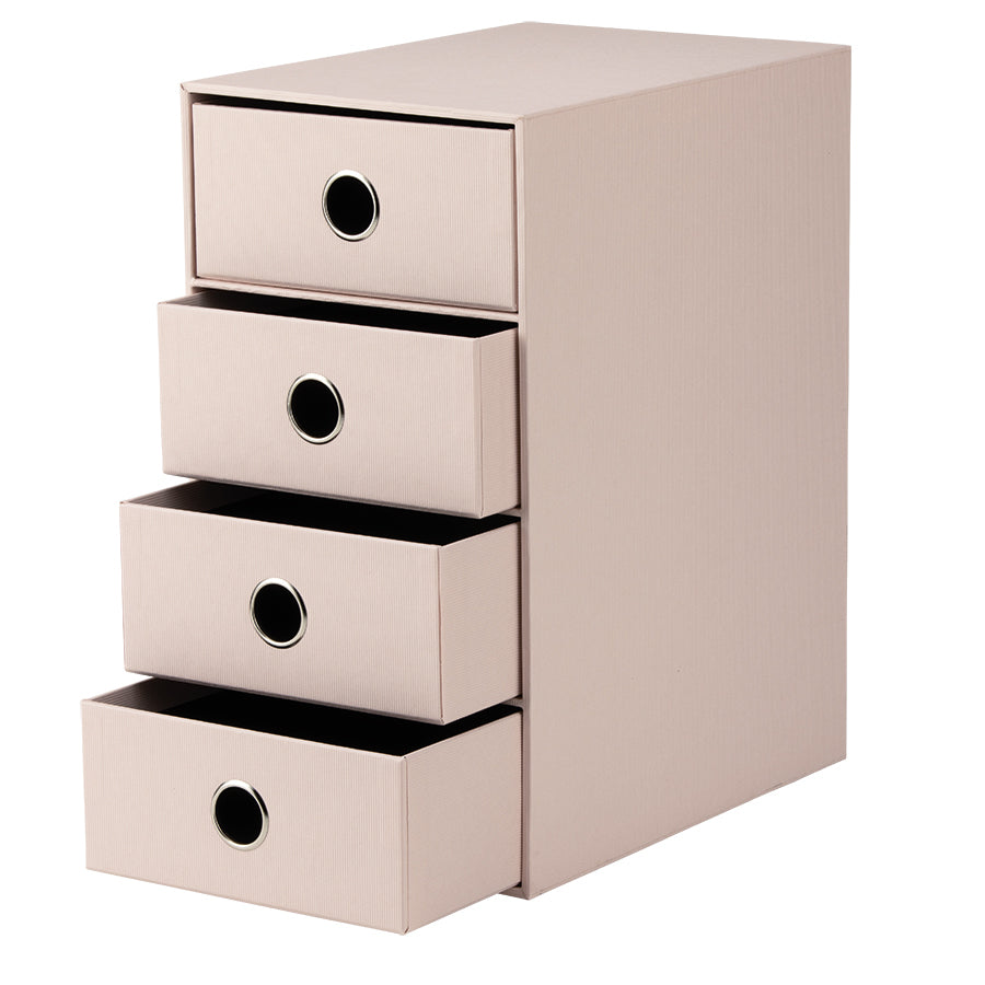 Rössler S.O.H.O. Schubladenelement – 4 Schubladen, mit Griff, Altrosa, Karton, B 250 × H 320 × T 175 mm