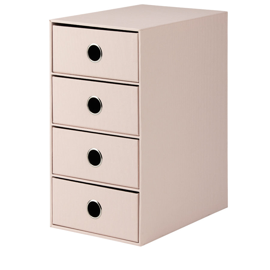 Rössler S.O.H.O. Schubladenelement – 4 Schubladen, mit Griff, Altrosa, Karton, B 250 × H 320 × T 175 mm
