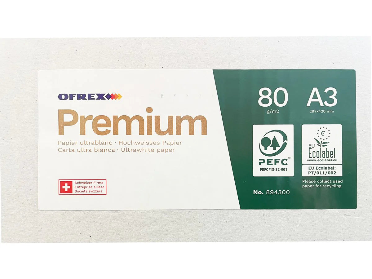 Ofrex Copy Paper High White – A3, 80 g/m², 2500 Sheets
