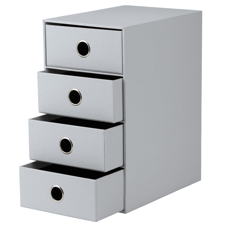Rössler S.O.H.O. Schubladenelement – 4 Schubladen, Grau, Karton, B 250 × H 320 × T 175 mm