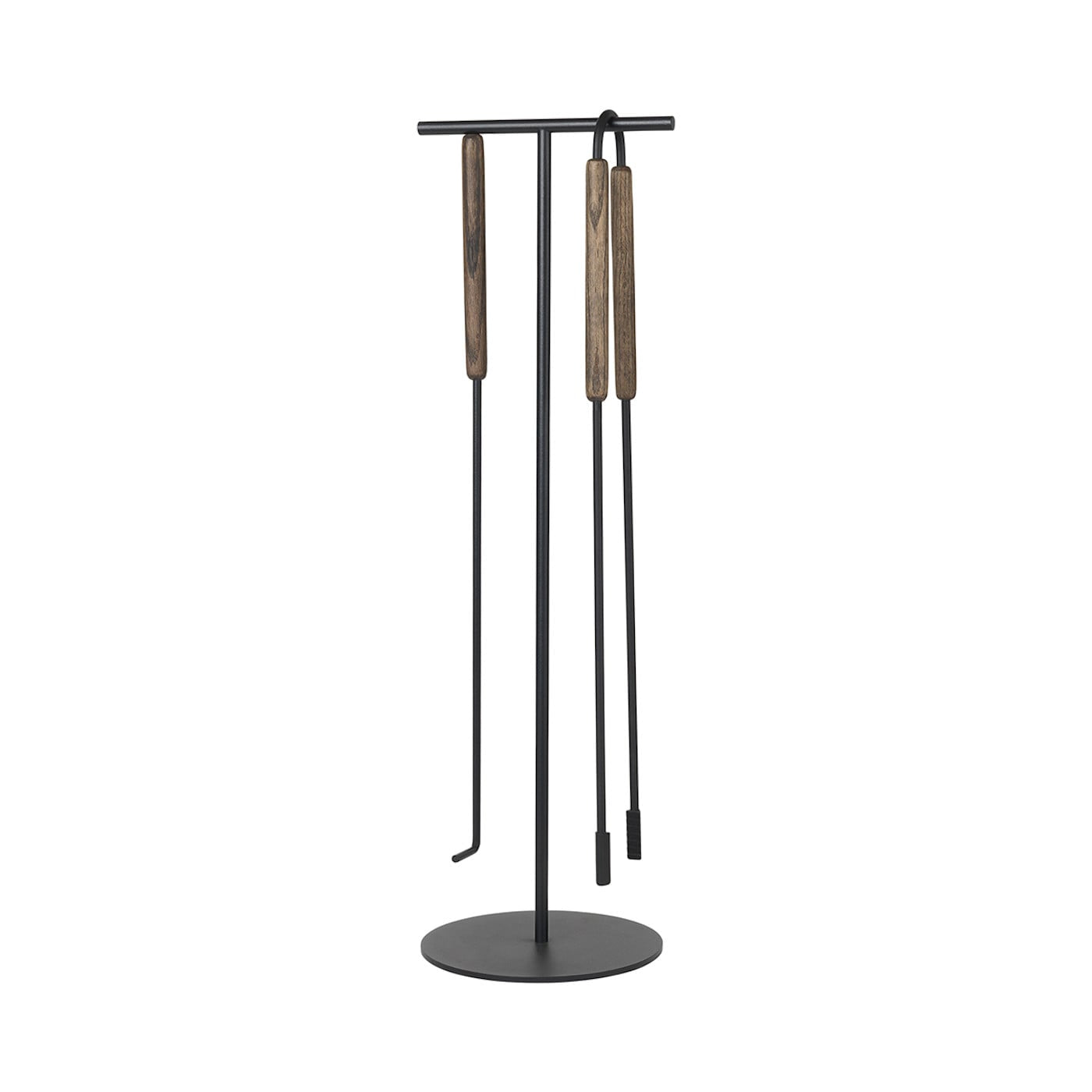Blomus Kaminbesteck-Set – 3-teilig – Stahl & Eiche & Kokosfaser, Ø 22 × 75,5 cm