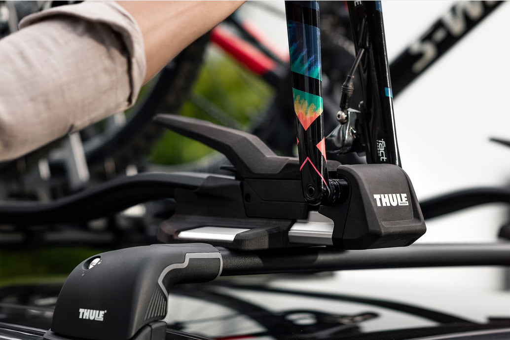 Thule TopRide Dach-Fahrradträger – abschliessbar, 140 cm, bis 18 kg – für WingBar/ProBar Evo/SlideBar und andere