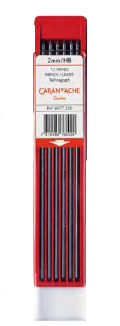 Caran d-Ache Technograph Bleistiftminen für FIXPENCIL 2, FIXPENCIL 22, FIXPENCIL 882 + 1 weitere – 12 Stk.