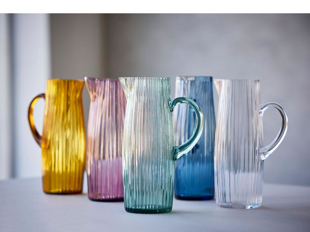 BITZ Krug Kusintha – 1,2 l, Ø 9,6 cm, H 25,0 cm, Glas, Bernstein, spülmaschinenfest, mikrowellengeeignet