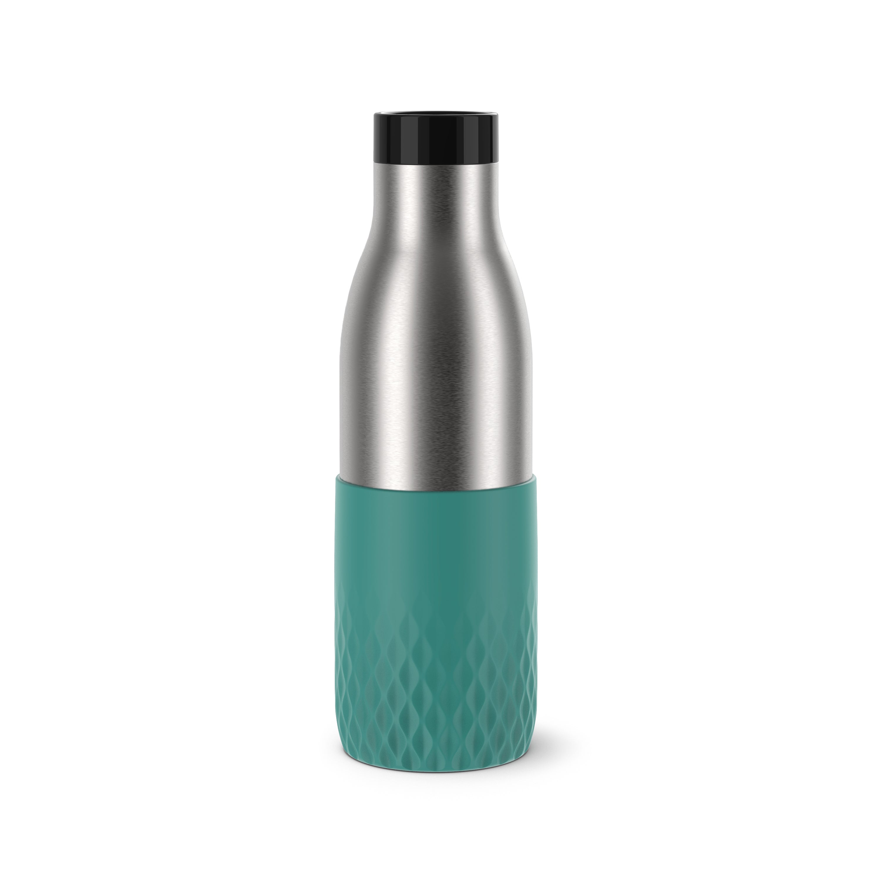 EMSA Bluedrop Isolierflasche 500 ml – Doppelwandig 12 h Heiss / 24 h Kalt, Edelstahl, Druckknopfdeckel