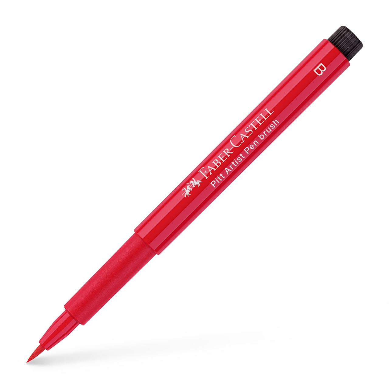 Faber-Castell Pitt Artist Pen Brush Pinselstift – 2,5 mm, pigmentiert, wasserfest, helles Geraniumrot