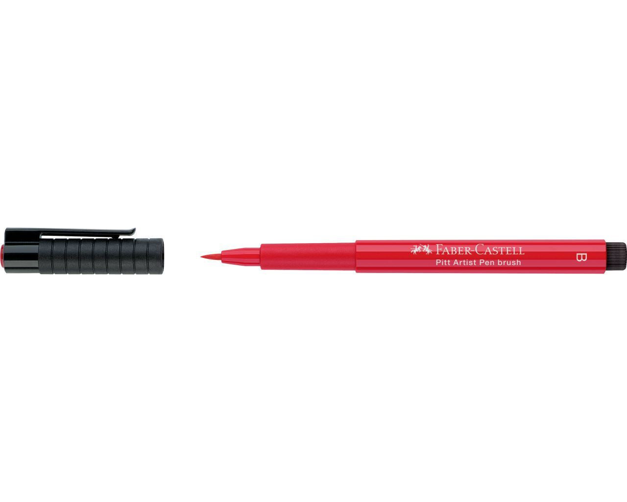 Faber-Castell Pitt Artist Pen Brush Pinselstift – 2,5 mm, pigmentiert, wasserfest, helles Geraniumrot