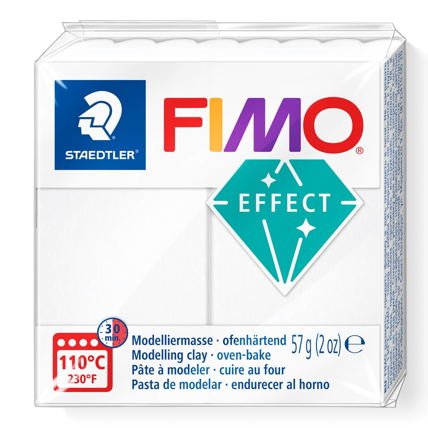 Staedtler Modelliermasse (ofenhärtend), Effekt, Weiss (durchscheinend), ofenhärtend (110 °C, 30 min), 57 g