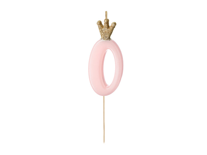 PartyDeco Geburtstagskerzen Zahl 0 – Rosa – 5 cm – 1 Stück