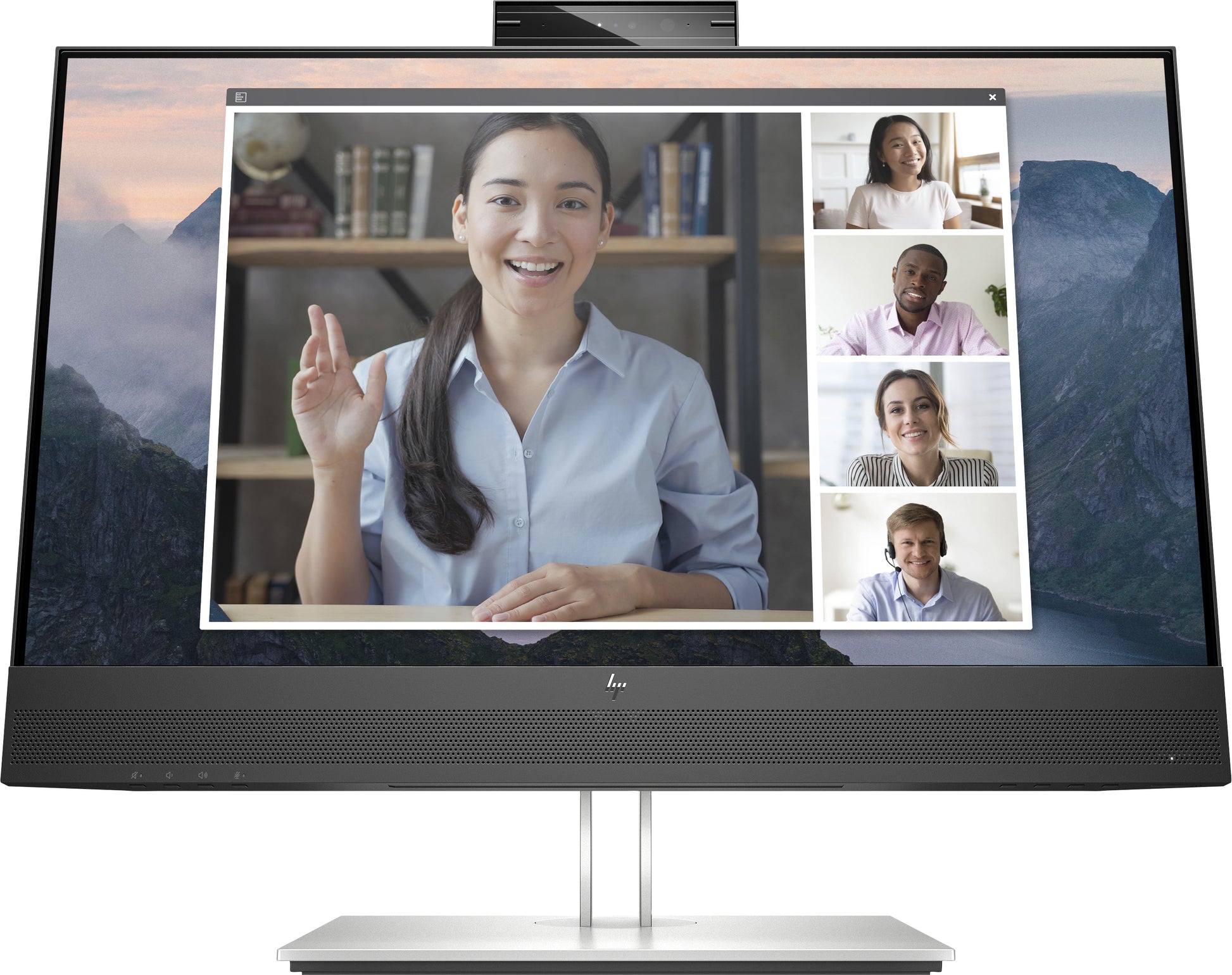 HP E24mv G4 – Monitor, 23,8", 1920 × 1080 (Full HD), IPS, 60 Hz, 250 cd/m², Webcam, VESA 100 × 100, Schwarz