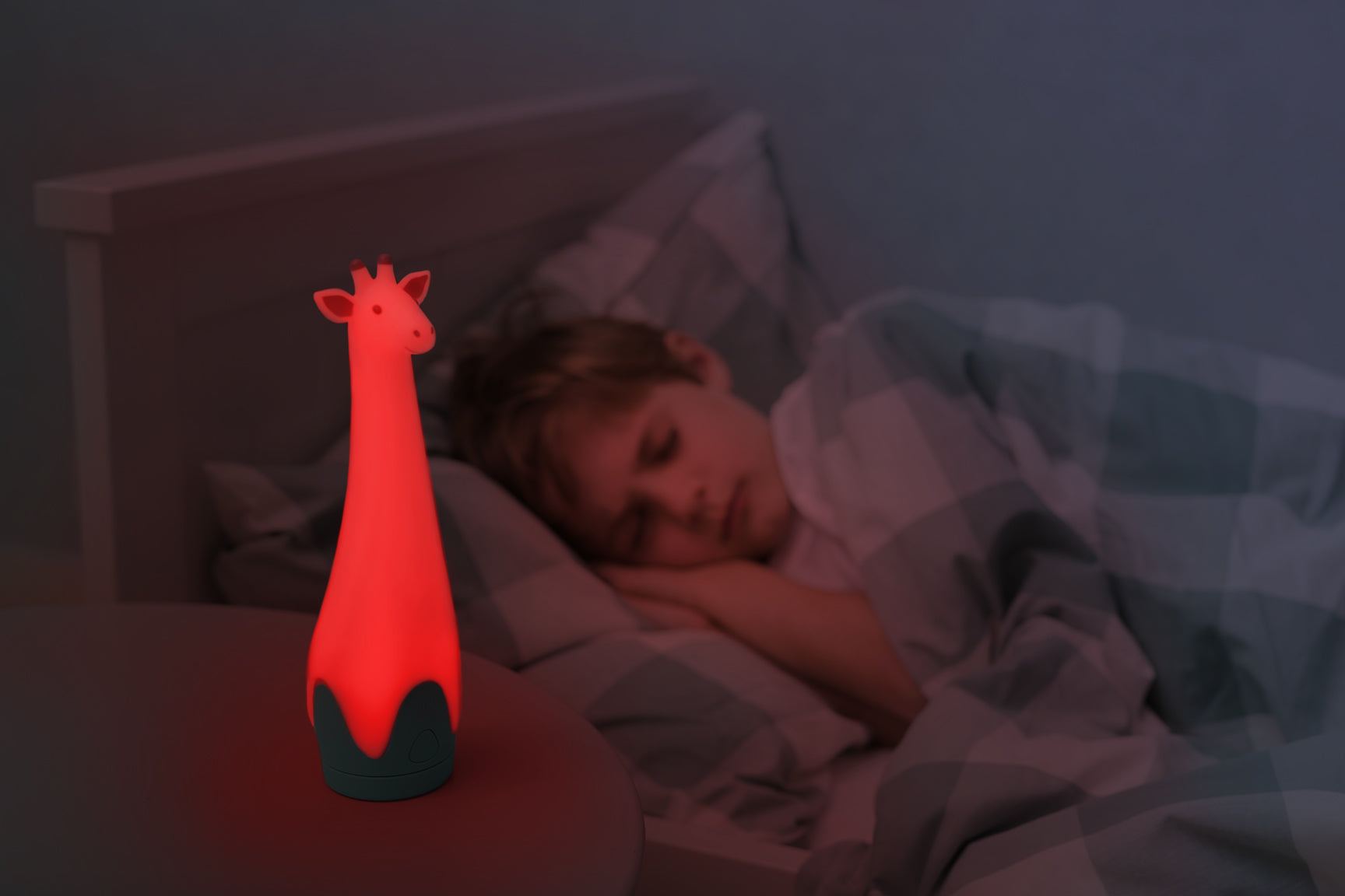 ZAZU Nachtlicht Gina – Ø 7 × 19 cm, RGB, Akku/USB, Grau, Abschaltautomatik 30 min