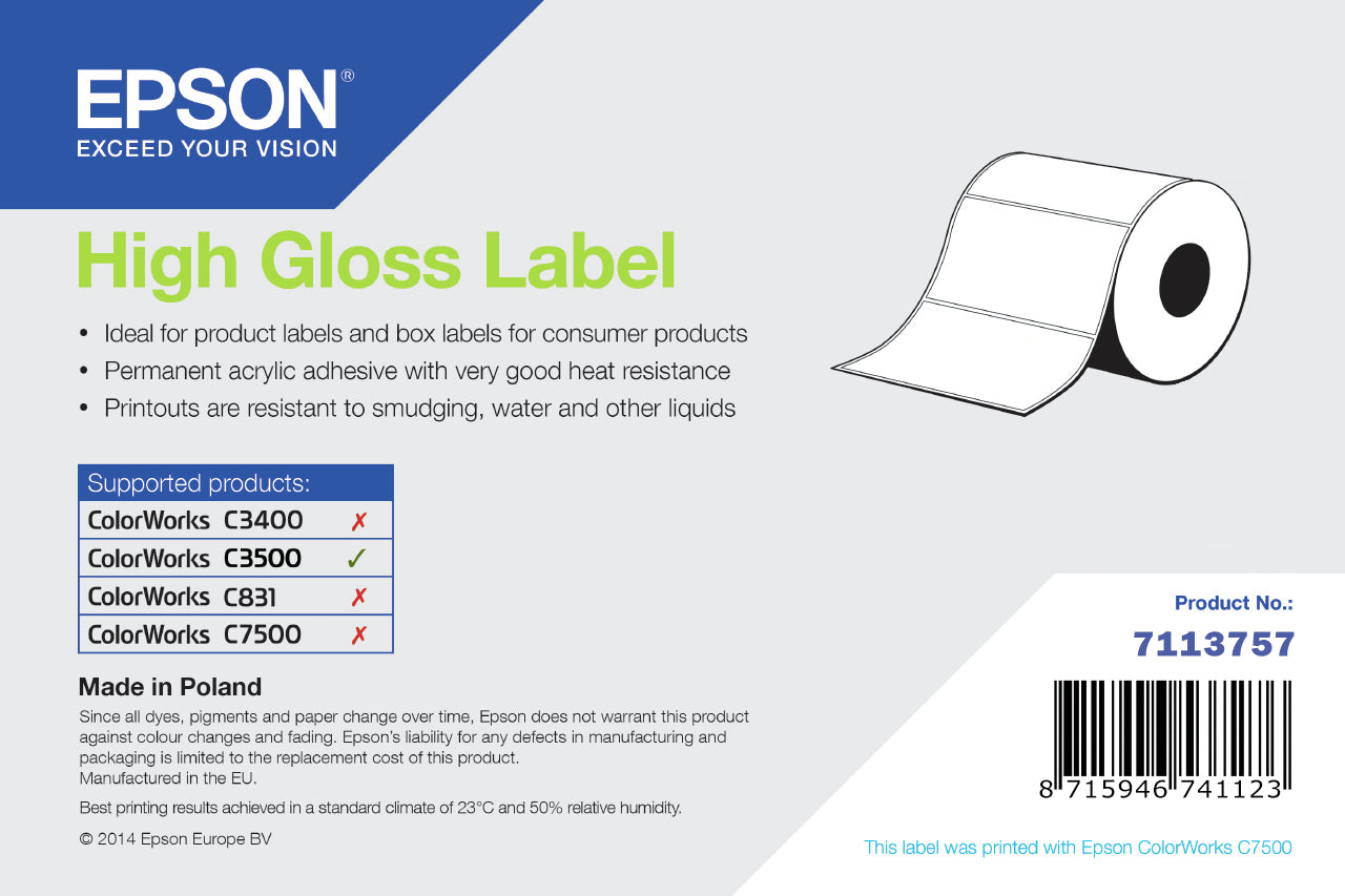 Epson Etiketten (Rolle), 76 mm × 127 mm, 250 Etiketten
