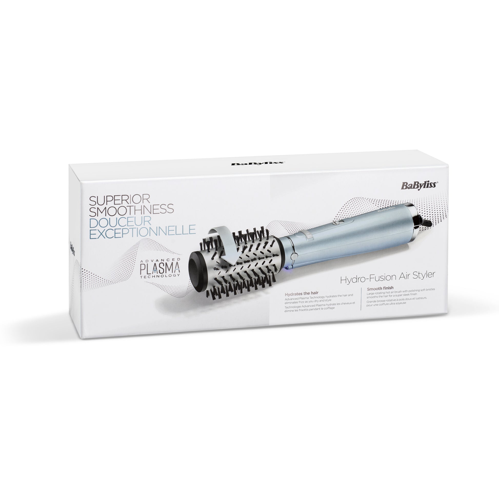 BaByliss Heissluftbürste Hydro Fusion AS773E – Ionenfunktion – 700 W – Aqua/Schwarz