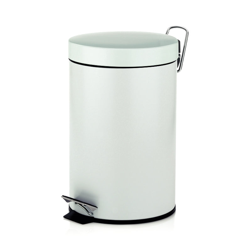 Kela Tisch-Abfallbehälter – 3 l – mit Deckel – Metall, Weiss – Ø 170 × H 260 mm