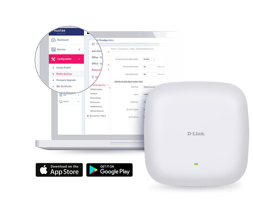 D-Link AX1800 – Access Point – Wi‑Fi 6 (2,4/5 GHz), 1,8 Gbit/s, GbE, PoE+