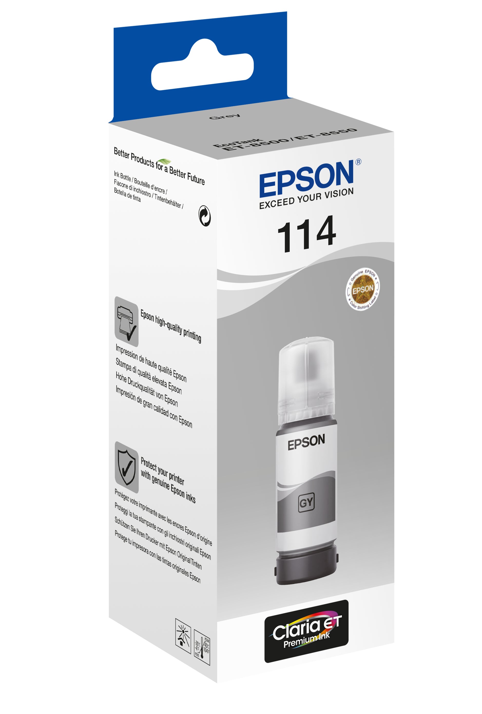 Epson Tintenpatrone 114, Grau, 6'200 Seiten – für Inkjetdrucker/Multifunktionsgeräte