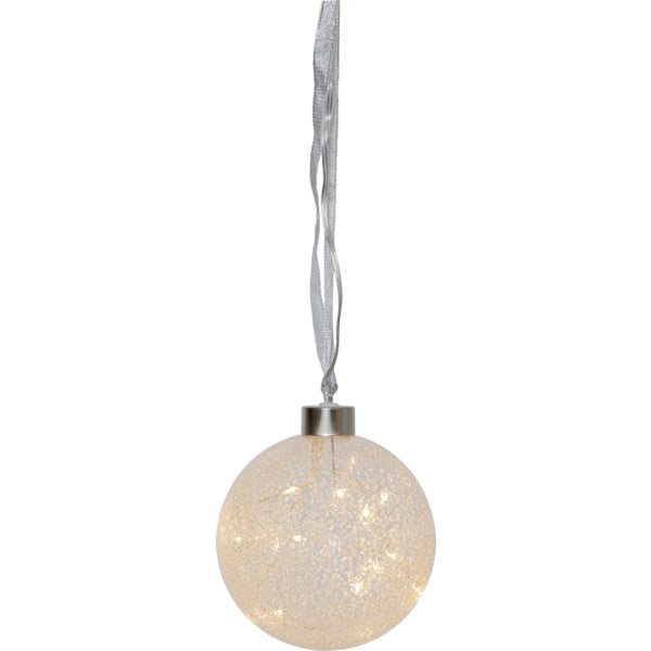 Star Trading Dekorationsfigur Glow Snow – Ø 10 × 11 cm, 0,3 W, Warmweiss, Transparent, Timer, Batteriebetrieb