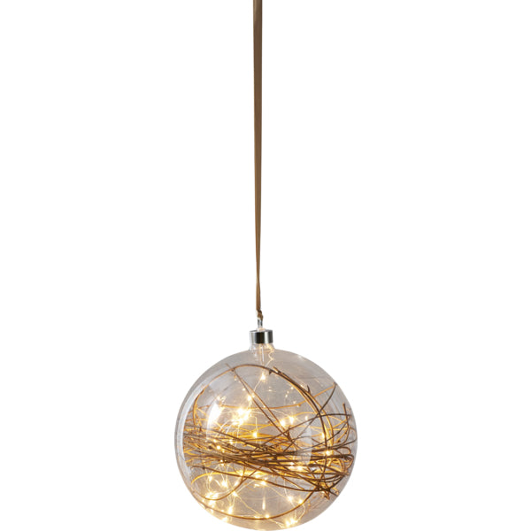 Star Trading Glow Dekorationsfigur – 20 × 21 × 20 cm – Glas, Transparent, 40 LEDs