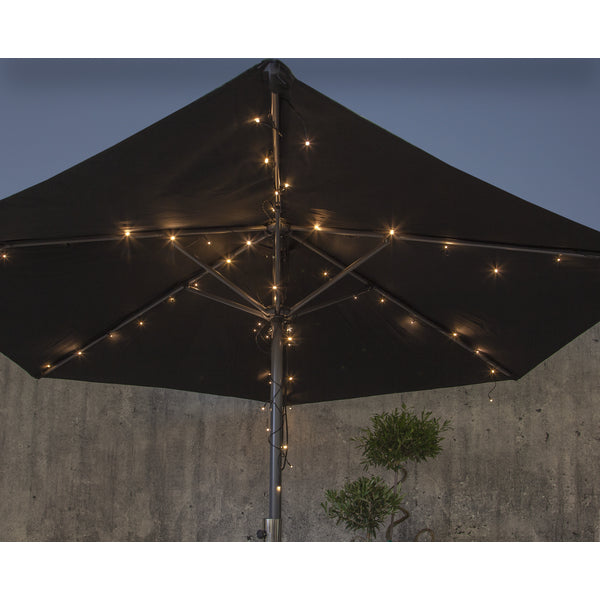Star Trading Lichterkette – 2,7 m, 3,84 W, Warmweiss, IP44, Batteriebetrieb, Timer 6/18 h, Grün, PVC