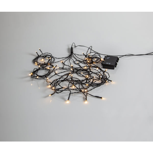Star Trading Lichterkette – 2,7 m, 3,84 W, Warmweiss, IP44, Batteriebetrieb, Timer 6/18 h, Grün, PVC
