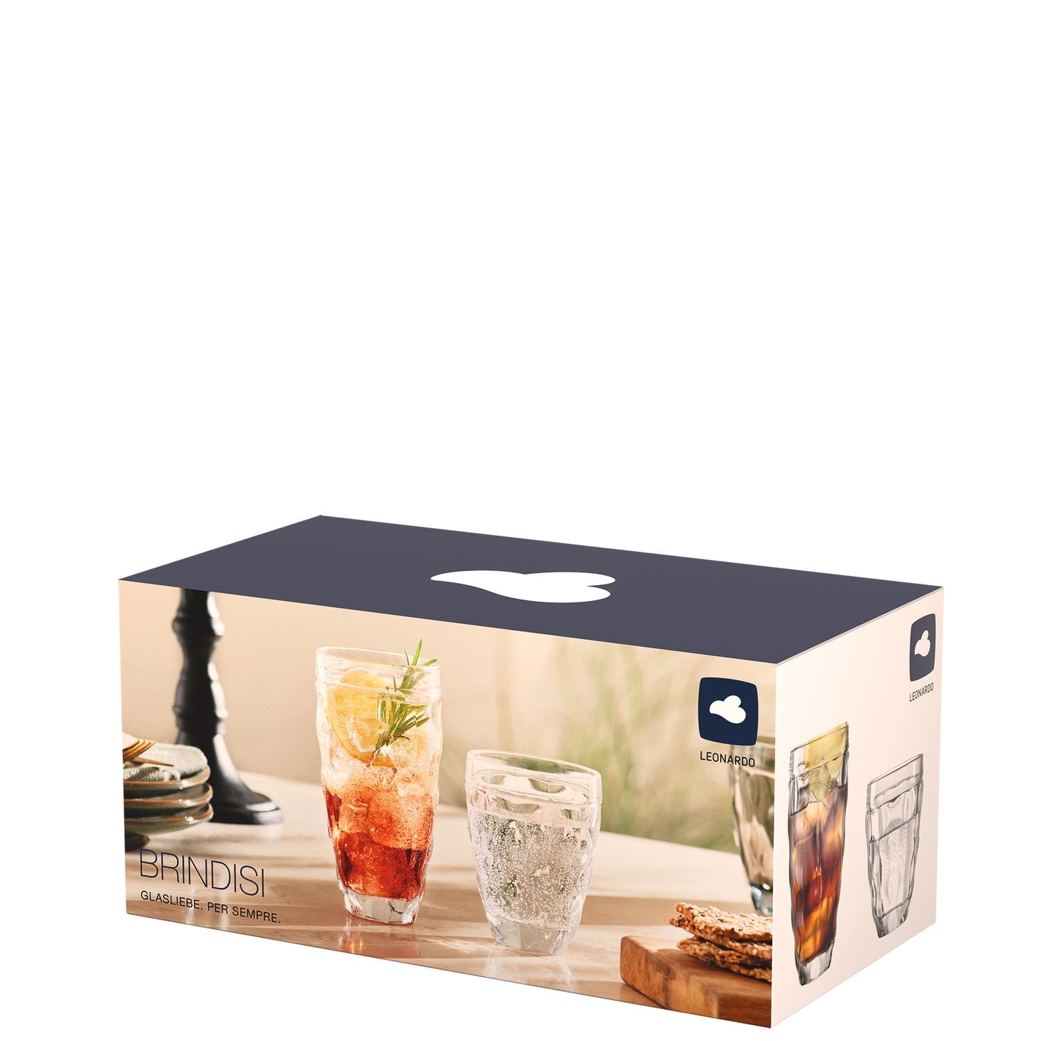 LEONARDO Brindisi Trinkglas – 0,37 l, Kalk-Natron-Glas, Transparent, 8 Stück