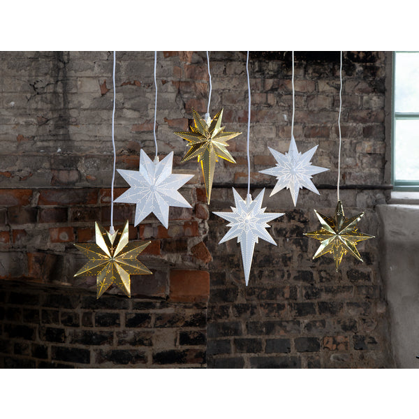 Star Trading Deckenleuchte Metallstern Classic – Ø 28 cm, 1-flammig, E14, 25 W max., gold