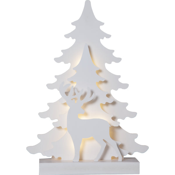 Star Trading Dekorationsfigur Grandy – 41×29×8 cm, Kaltweiss, Timer 6/18h, Batteriebetrieb (3× AA), Weiss