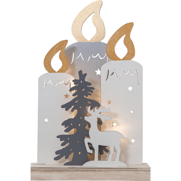 Star Trading Fauna Kerzenständer – Holz, Mehrfarbig – 22 × 34 × 6 cm