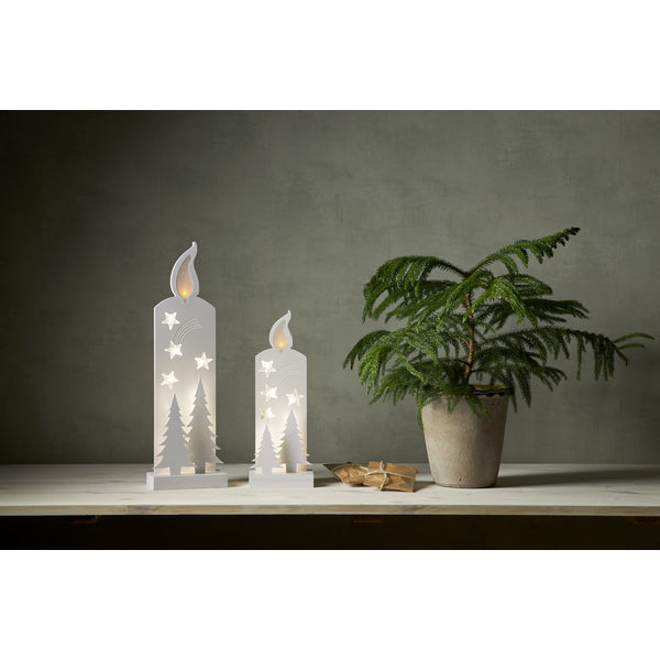 Star Trading Grandy Dekorationsfigur – 13 × 36 × 8 cm – Holz, Weiss, 12 LEDs