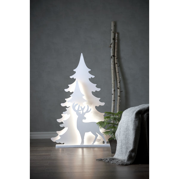 Star Trading Dekorationsfigur Grandy – 110 × 77 × 11 cm, 2,4 W, Kaltweiss, IP44, Weiss, 56 LEDs, Kabel 5 m