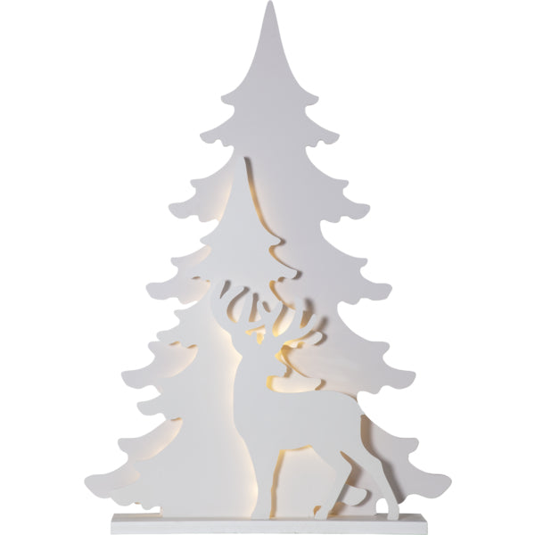 Star Trading Dekorationsfigur Grandy – 110 × 77 × 11 cm, 2,4 W, Kaltweiss, IP44, Weiss, 56 LEDs, Kabel 5 m