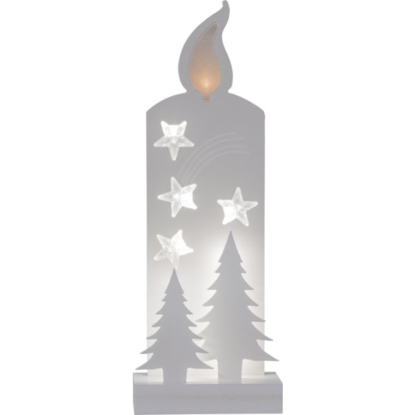 Star Trading Grandy Dekorationsfigur – 13 × 36 × 8 cm – Holz, Weiss, 12 LEDs