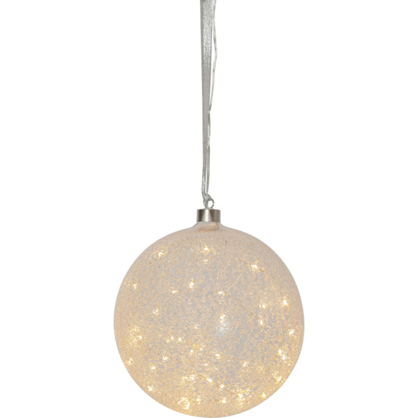 Star Trading Dekolicht Glow Snow – Ø 20 × 21 cm, 34 lm, 0,9 W, warmweiss, transparent/silber, Timer