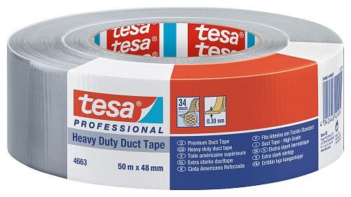 TESA 4663 Gewebeband/Gaffa – 48 mm × 50 m, grau, UV-beständig