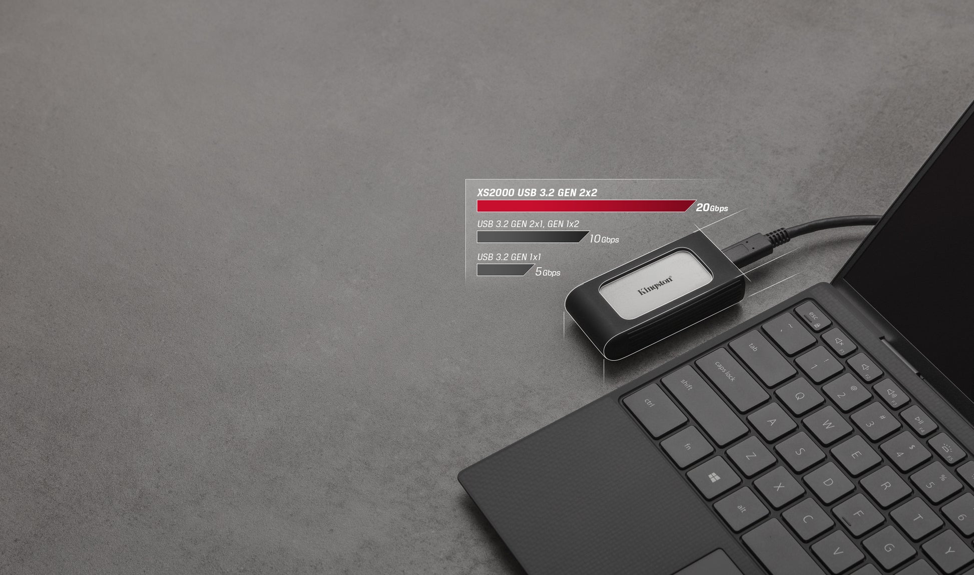 Kingston Technology Kingston XS2000 4000G – 4 TB Tragbare SSD, USB Typ-C 3.2 Gen 2, 2000 MB/s – für Windows, macOS, Linux