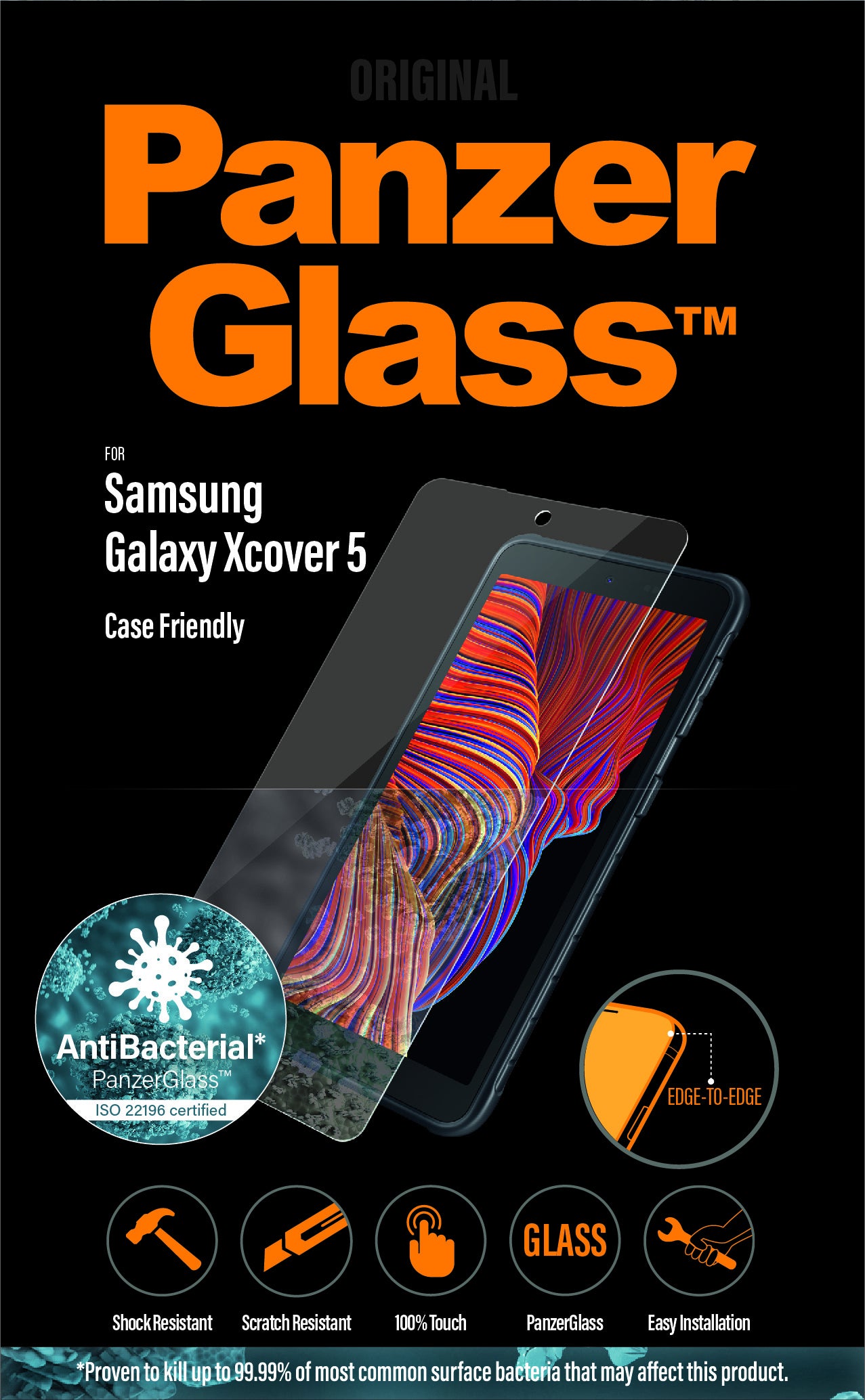 PanzerGlass Displayschutz (Panzerglas), Case Friendly – für Galaxy Xcover 5