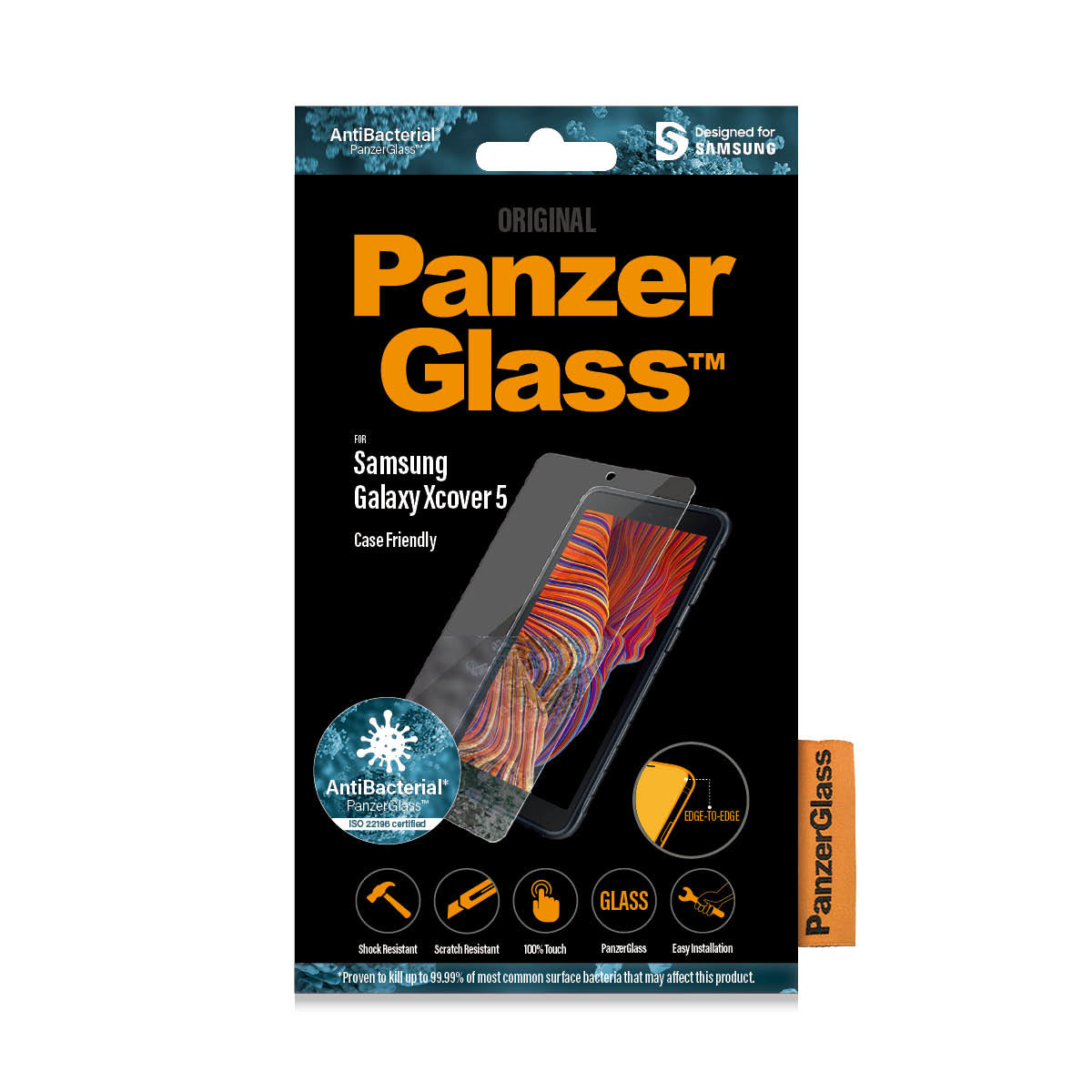 PanzerGlass Displayschutz (Panzerglas), Case Friendly – für Galaxy Xcover 5