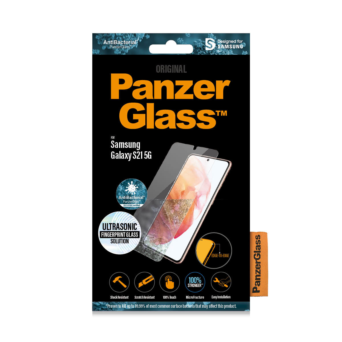 PanzerGlass Displayschutz (Panzerglas), Case Friendly – für Galaxy S21 5G