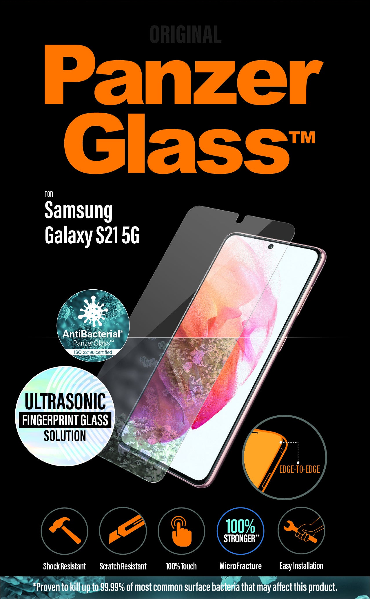 PanzerGlass Displayschutz (Panzerglas), Case Friendly – für Galaxy S21 5G