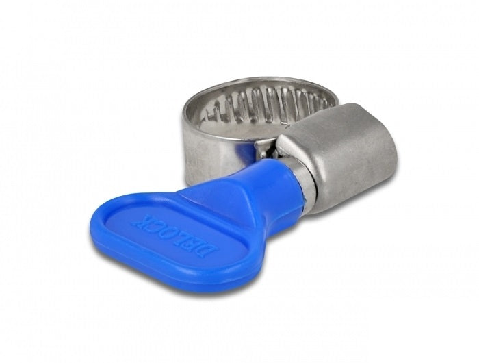 DeLOCK Schlauchschelle (Schraubklemme) – Ø 10–16 mm, Breite 9 mm, Blau, Kunststoff/Edelstahl, 10 Stk.