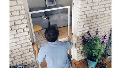 TESA FALT Fliegengitter Tür – 78 × 220 cm – Anthrazit – Fiberglas – Aluminium-Rahmen – für Türen