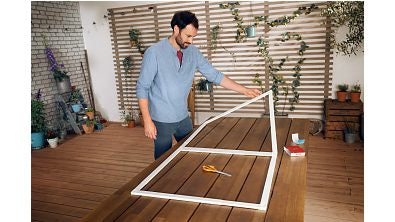 TESA FALT Fliegengitter Tür – 78 × 220 cm – Anthrazit – Fiberglas – Aluminium-Rahmen – für Türen